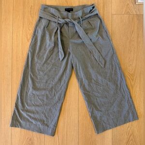 Banana Republic Gray Wide-Leg Ankle Trousers with Belt